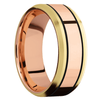14K Yellow Gold + Bead , Bead Finish + 14K Rose Gold