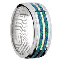 14K White Gold + Polish , Satin Finish