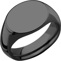 Medium Horizontal Oval signet ring (16x13mm) in Zirconium, with a Wide style band.