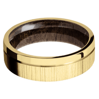 18K Yellow Gold + Treebark1 , Polish Finish + Walnut