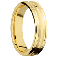 14K Yellow Gold + Machine , Polish Finish
