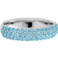 18K White Gold band with 52 Round Lab Blue Diamond having TCW-.78
