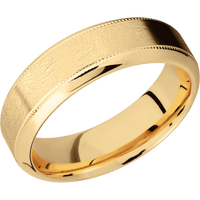14K Yellow Gold + Distressed , Polish Finish