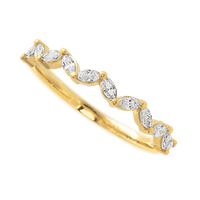 10K Yellow Gold band with 11 Marquise Lab Grown Diamond having TCW-.33