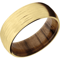 10K Yellow Gold + Treebarkh Finish + Teak