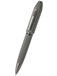 Peerless™ Polished Slate Gray Engraved Diamond Pattern with Slate Gray PVD Appointments and Swarovski Crystal Ballpoint Pen