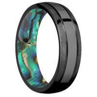 Zirconium + Polish , Distressed Finish + Abalone