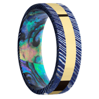 Titanium Damascus + Satinetched Finish + Abalone