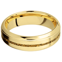 14K Yellow Gold + Satin , Polish Finish