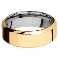 14K Yellow Gold + Polish , Polish Finish + Titanium