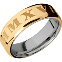 14K Yellow Gold + Polish , Polish Finish + Titanium