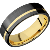 Zirconium + Satin , Polish Finish + 14K Yellow Gold