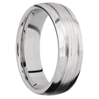 14K White Gold + Treebark3 , Hammer Finish