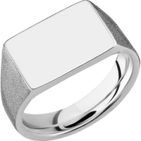 Medium Horizontal Rectangle signet ring (16x11.5mm) in Cobalt Chrome, with a Wide style band.