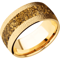 14K Yellow Gold + Stipple Finish