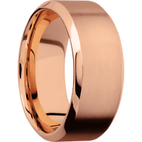 14K Rose Gold + Bead , Polish Finish