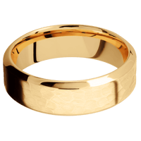 10K Yellow Gold + Hammer , Polish Finish