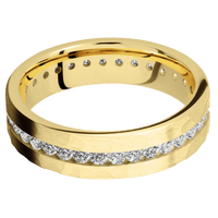 14K Yellow Gold + Hammer Finish
