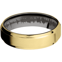 14K Yellow Gold + Anglesatin , Polish Finish + Tantalum Noir