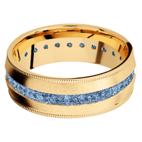 14K Yellow Gold + Stone Finish