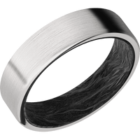 10K White Gold + Satin Finish + Forged Carbon Fiber