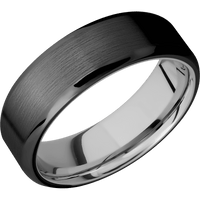 Zirconium + Satin , Polish Finish + 14K White Gold