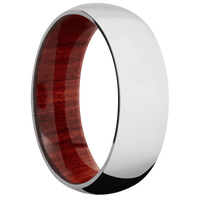 10K White Gold + Polish Finish + Red Heart