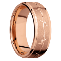 10K Rose Gold + Sand , Polish Finish
