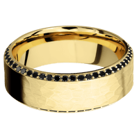 14K Yellow Gold + Hammer , Polish Finish