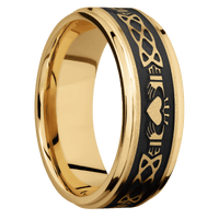 10K Yellow Gold + Sand , Polish Finish