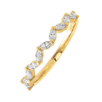 10K Yellow Gold band with 11 Marquise Lab Grown Diamond having TCW-.33