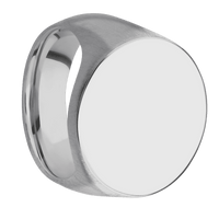 Extra Large Circle signet ring (22mm ) in Titanium, with a Wide style band.