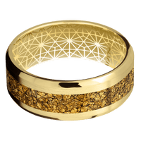 14K Yellow Gold + Satin , Polish Finish