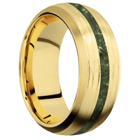 10K Yellow Gold + Treebarkh , Satin Finish