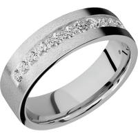 18K White Gold + Stone Finish