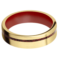 10K Yellow Gold + Satin , Satin Finish + Habanero Red
