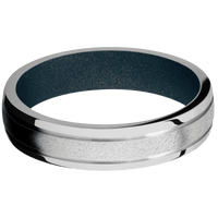 18K White Gold + Anglestone , Polish Finish + Blue Titanium