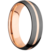 Zirconium + Polish Finish + 10K Rose Gold