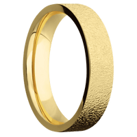 14K Yellow Gold + Stipple Finish
