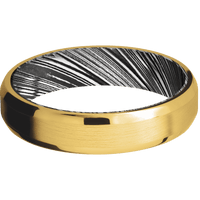 18K Yellow Gold + Satin , Polish Finish + Woodgrain
