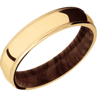 14K Yellow Gold + Polish Finish + Sequoia