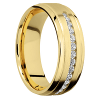 10K Yellow Gold + Satin , Polish Finish
