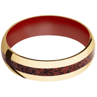 10K Yellow Gold + Polish Finish + Habanero Red