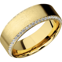 14K Yellow Gold + Stone , Sand Finish