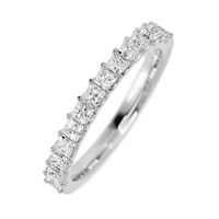 14K White Gold band with 15 Princess Lab Grown Diamond having TCW-.9