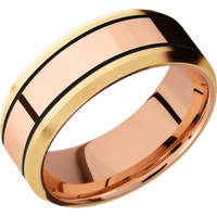 10K Yellow Gold + Bead , Bead Finish + 14K Rose Gold