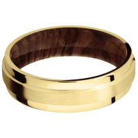 14K Yellow Gold + Satin , Polish Finish + Sequoia
