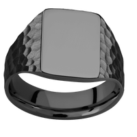 Medium Rectangle signet ring (16x11.5mm) in Zirconium, with a Wide style band.