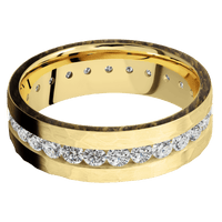 14K Yellow Gold + Hammer Finish