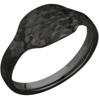 Small Cushion signet ring (10x10mm) in Zirconium, with a Cigar style band.